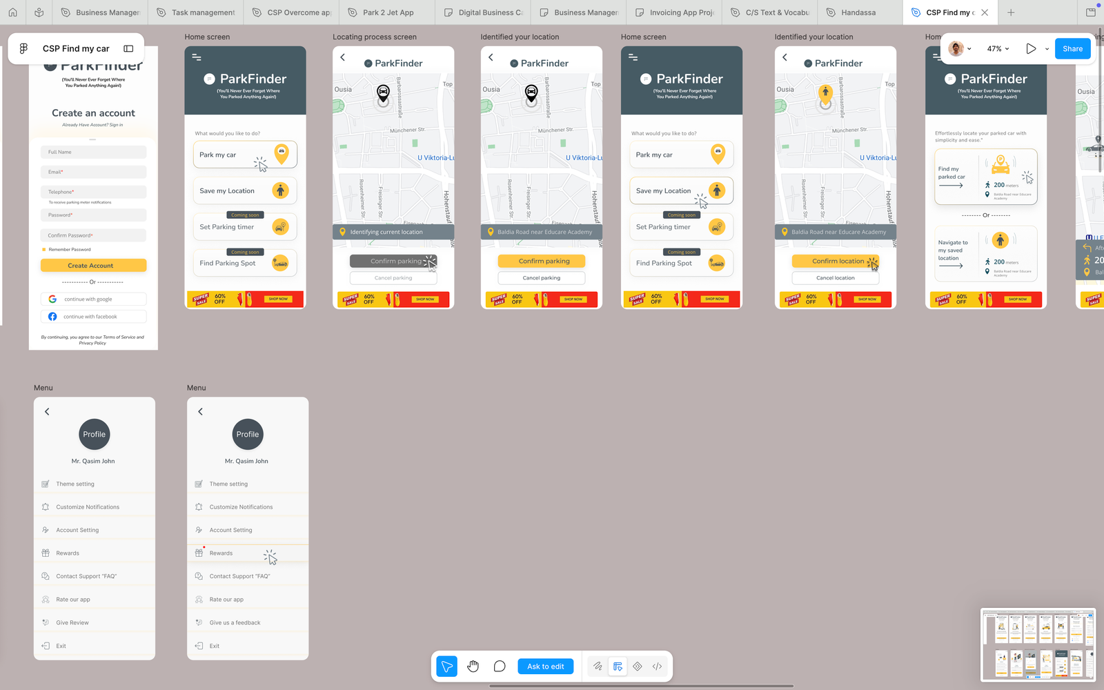 ParkFinder navigation