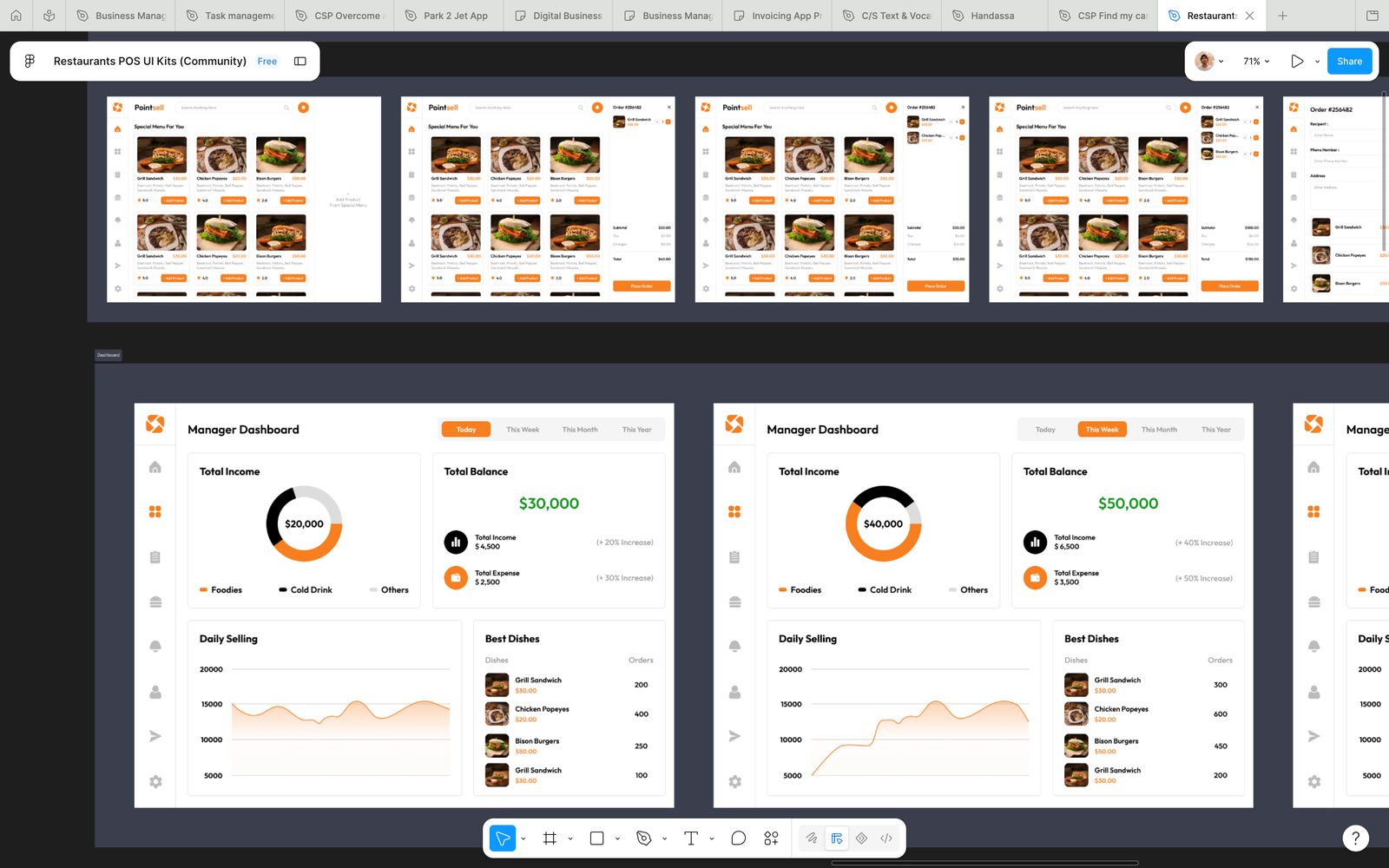 Restaurant POS order screen